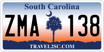 SC license plate ZMA138