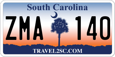 SC license plate ZMA140
