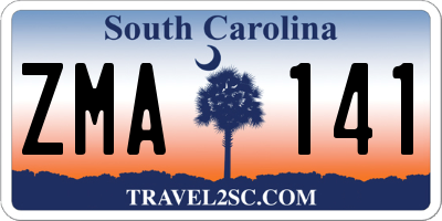 SC license plate ZMA141