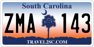 SC license plate ZMA143