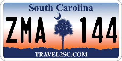 SC license plate ZMA144