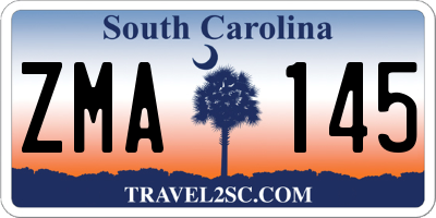 SC license plate ZMA145