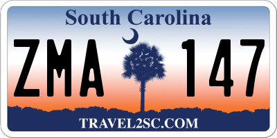 SC license plate ZMA147