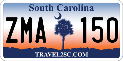 SC license plate ZMA150