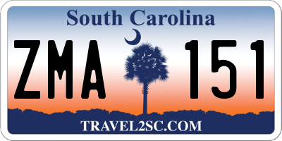 SC license plate ZMA151