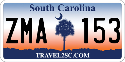 SC license plate ZMA153