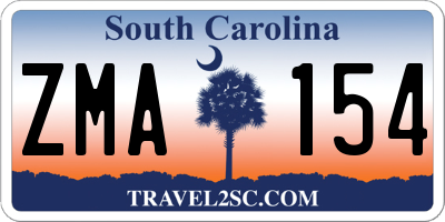 SC license plate ZMA154