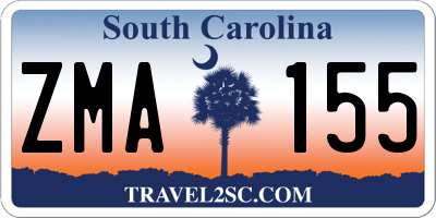 SC license plate ZMA155