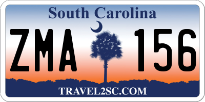 SC license plate ZMA156