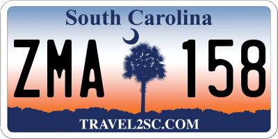 SC license plate ZMA158