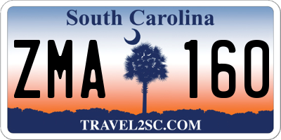 SC license plate ZMA160