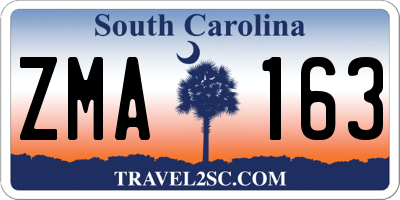SC license plate ZMA163