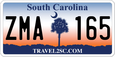 SC license plate ZMA165