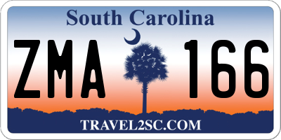 SC license plate ZMA166