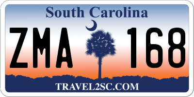 SC license plate ZMA168