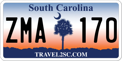 SC license plate ZMA170