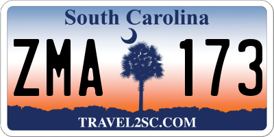 SC license plate ZMA173