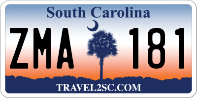 SC license plate ZMA181