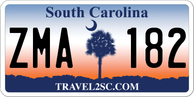 SC license plate ZMA182