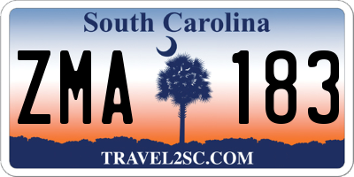 SC license plate ZMA183