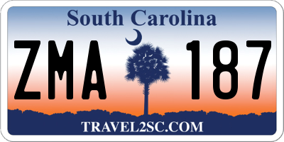 SC license plate ZMA187