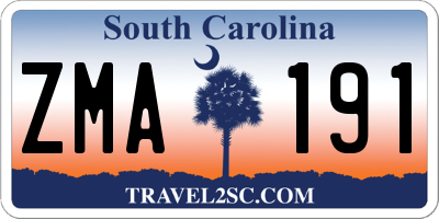 SC license plate ZMA191