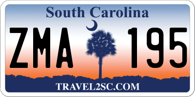 SC license plate ZMA195