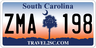 SC license plate ZMA198