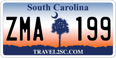 SC license plate ZMA199