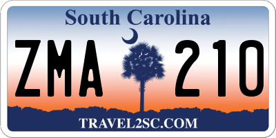 SC license plate ZMA210