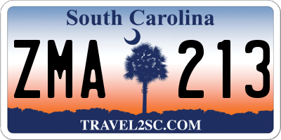 SC license plate ZMA213