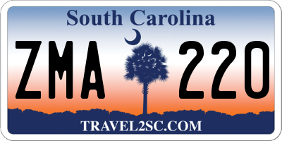 SC license plate ZMA220