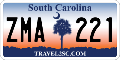 SC license plate ZMA221