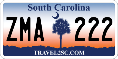 SC license plate ZMA222
