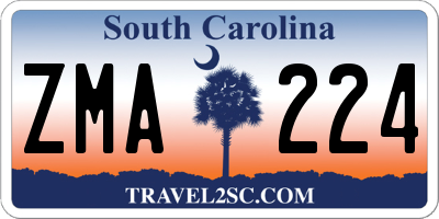 SC license plate ZMA224
