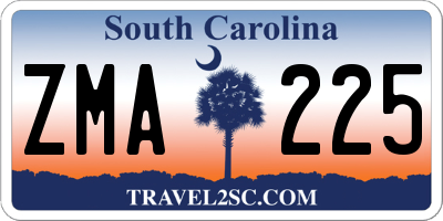 SC license plate ZMA225