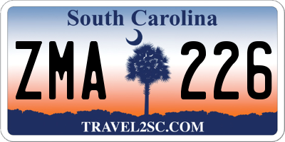 SC license plate ZMA226