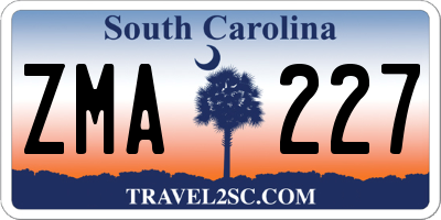 SC license plate ZMA227