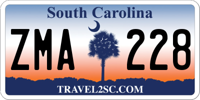 SC license plate ZMA228