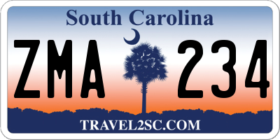 SC license plate ZMA234