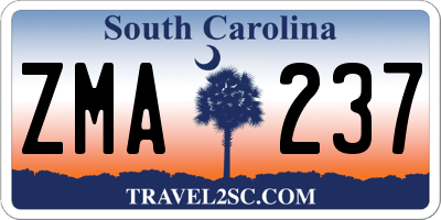 SC license plate ZMA237