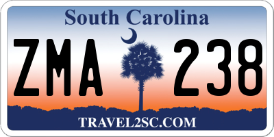 SC license plate ZMA238