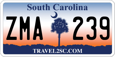 SC license plate ZMA239
