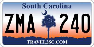SC license plate ZMA240