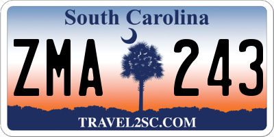 SC license plate ZMA243