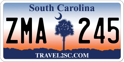 SC license plate ZMA245