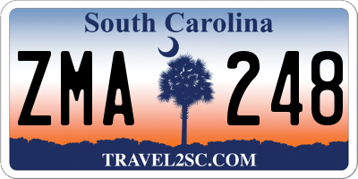 SC license plate ZMA248