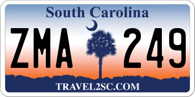SC license plate ZMA249