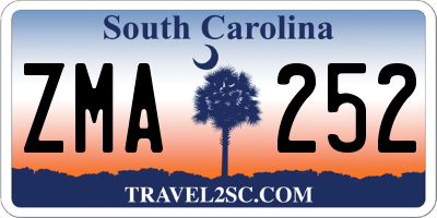 SC license plate ZMA252