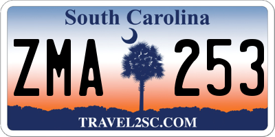 SC license plate ZMA253